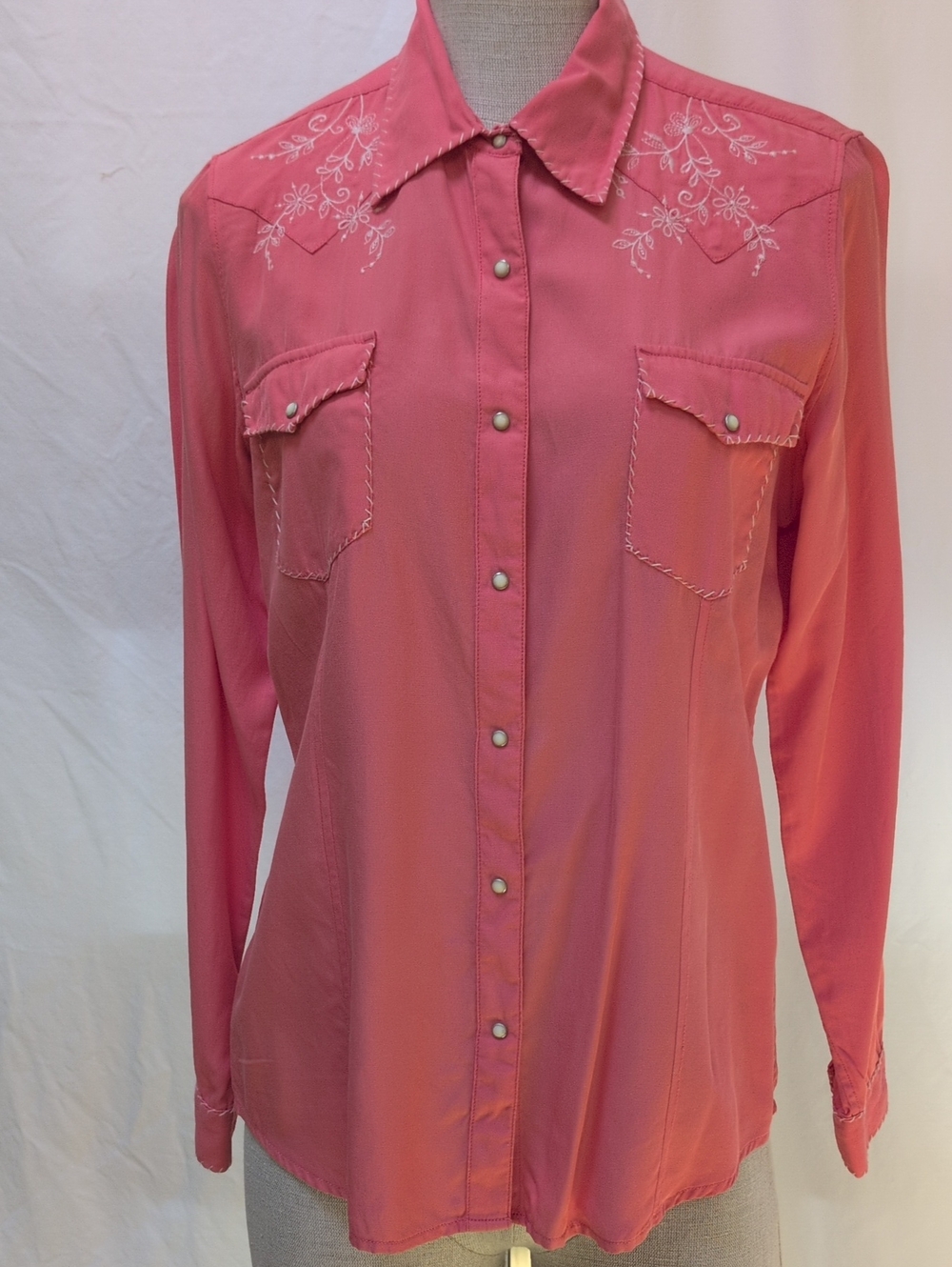 Ryan Michael Silk & Cotton Embroidered Western Wear Shirt